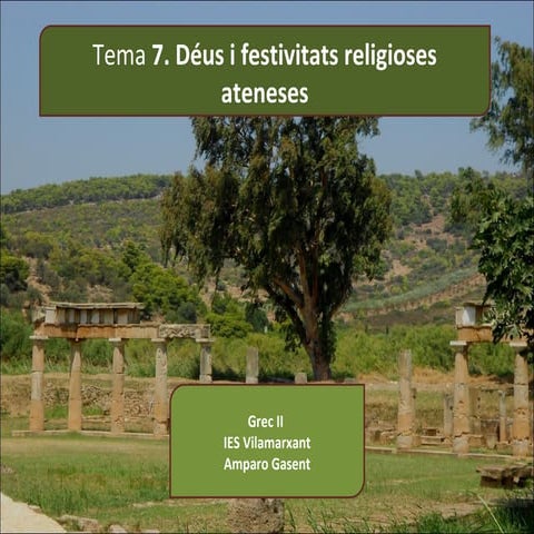 Tema 7. Dioses y festividades religiosas de Atenas