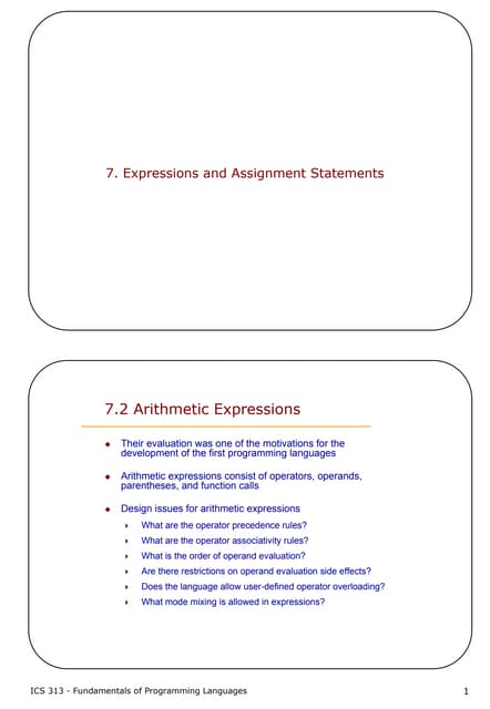 7 expressions and assignment statements