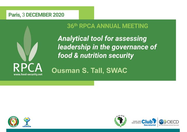 Analytical tool for assessing leadership in the governance of food & nutritio...