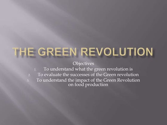The Green Revolution in pakistan pptx | PPT