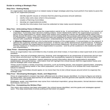 7. Guide To Writing A Strategic Plan