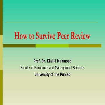 How to survive peer review