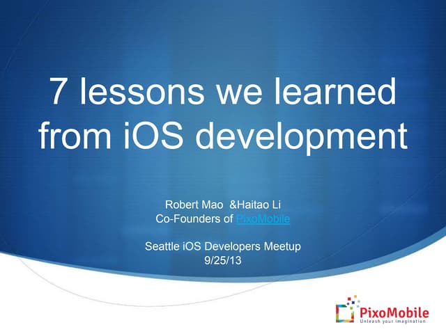 7 Lessons we learned from iOS development