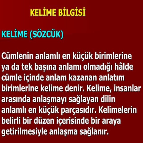 7. Kelimede Anlam