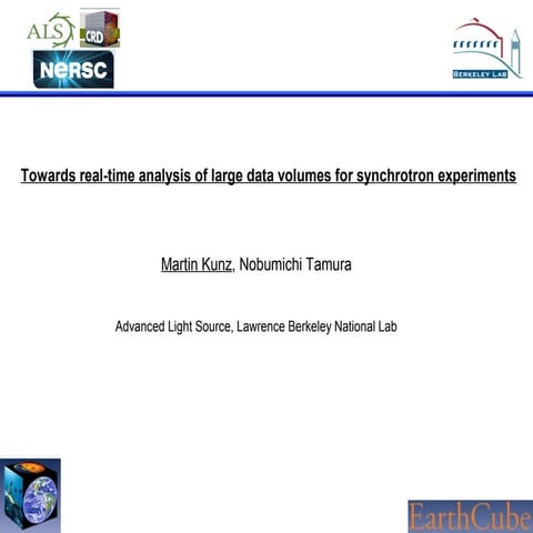 Toward Real-Time Analysis of Large Data Volumes for Diffraction Studies by Ma...