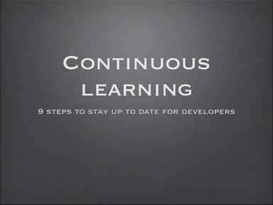 Continuous Learning by Constantine Nicolaou