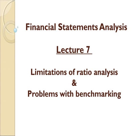 7   limitations of ratio analysis