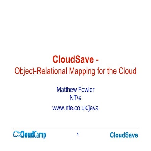 CloudCamp London 3 - NT/e - Matthew Fowler