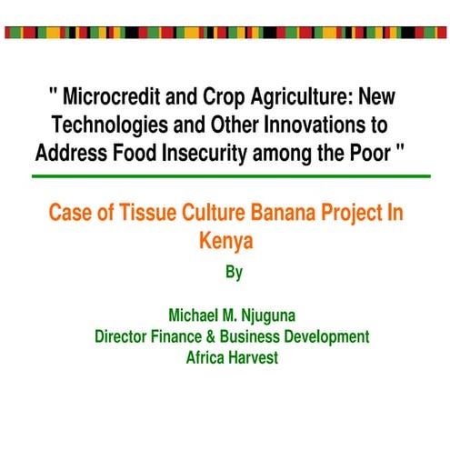 AMERMS Workshop 7: Microcredit and Crop Agriculture to Address Food Insecurit...