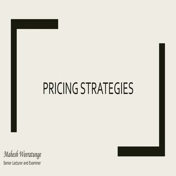 PRICING STRATEGIES