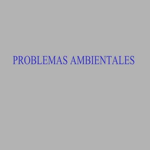   PROBLEMAS AMBIENTALES