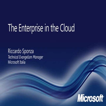 Cloud Computing 2010 - Microsoft Italia - Riccardo Sponza