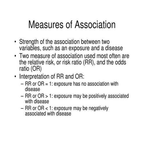 Measures of association