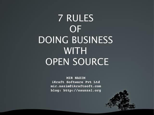 7 Rules Of Doing Business In Open Source