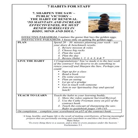 7. Sharpen the Saw | PDF