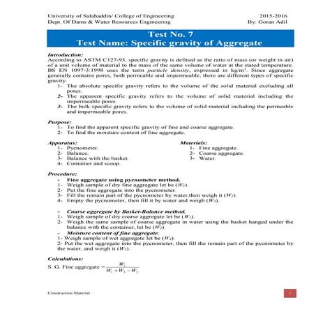 7 specific gravity of aggr.