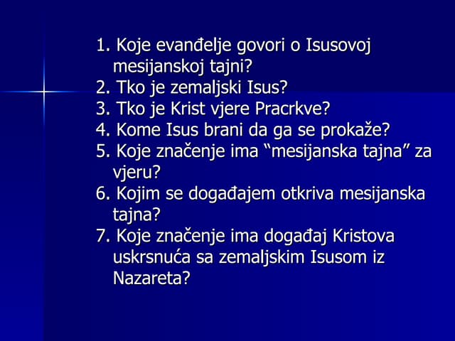 7. susret 17.11.2011.   konkretno lice boga oca