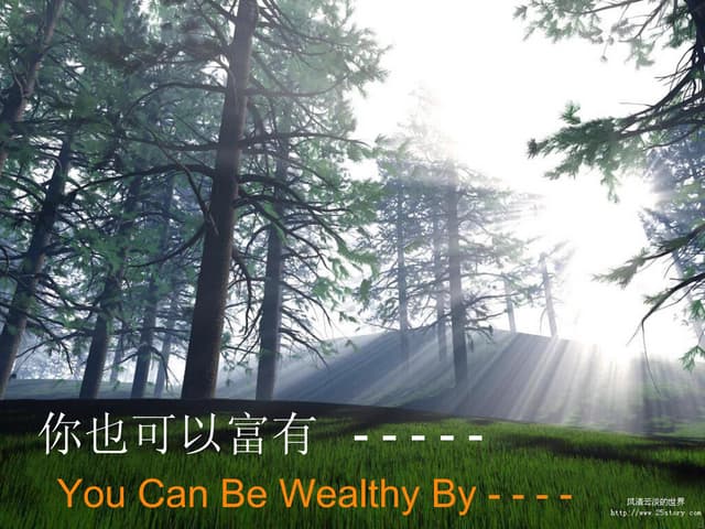 You Can Be Wealthy  你也可以富有