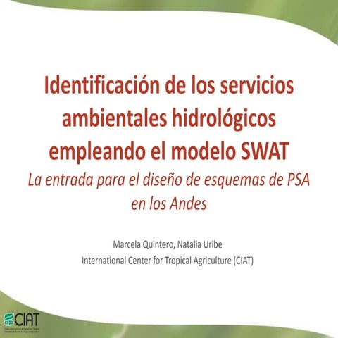 Identificación de los servicios ecosistémicos relacionados con el agua. model...