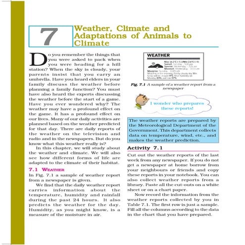 7   weather, climate and animal adaptations to climate