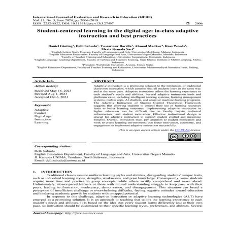 Student-centered learning in the digital age: in-class adaptive ...