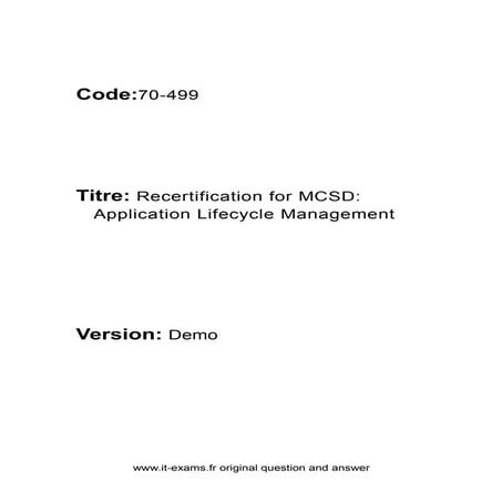 Microsoft MCSD 70-499 it-exams.fr