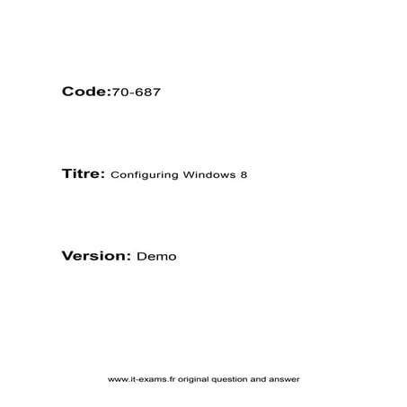  Microsoft 70-687 it exams dumps