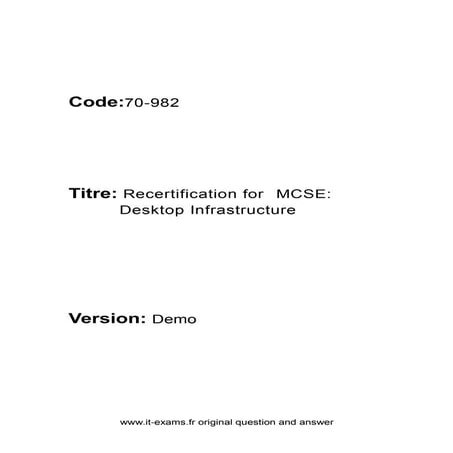 Microsoft MCSE 70-982 it dumps