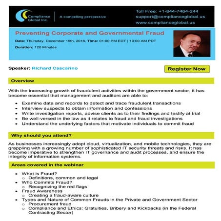 Preventing Corporate and Governmental Fraud