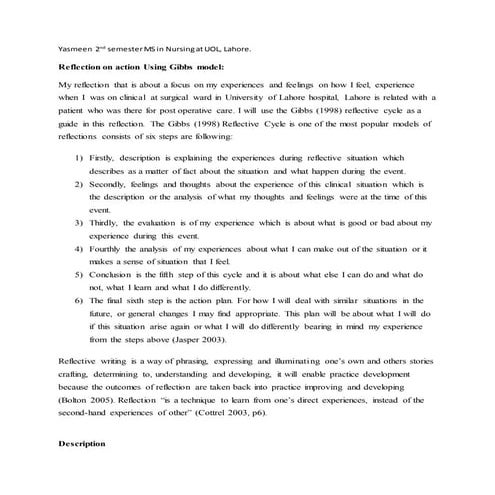 Reflection medication administration | DOCX