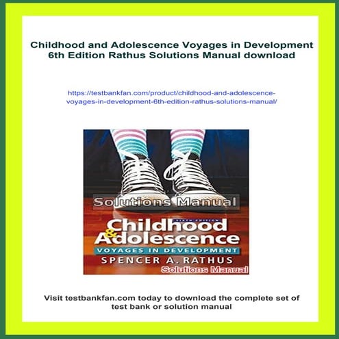 Childhood and Adolescence Voyages in Development 6th Edition Rathus ...