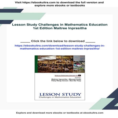 Lesson Study Challenges in Mathematics Education 1st Edition Maitree Inprasitha