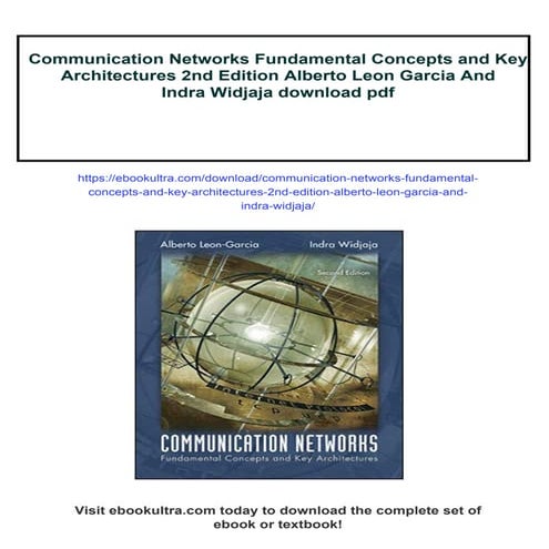 Communication Networks Fundamental Concepts and Key Architectures 2nd Edition...