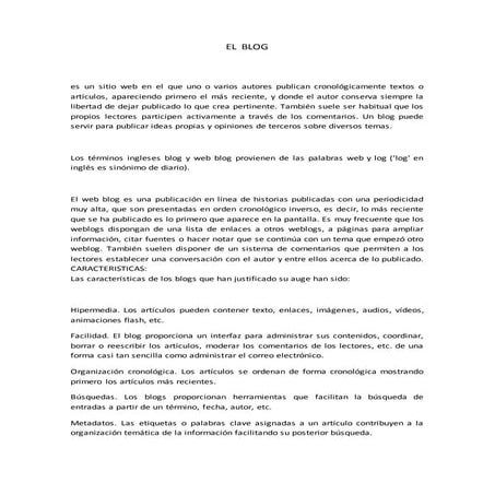Estructura de un blog | DOCX