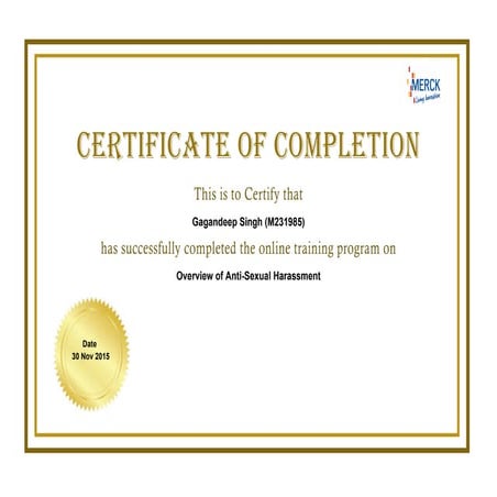 certificate sexual PPT