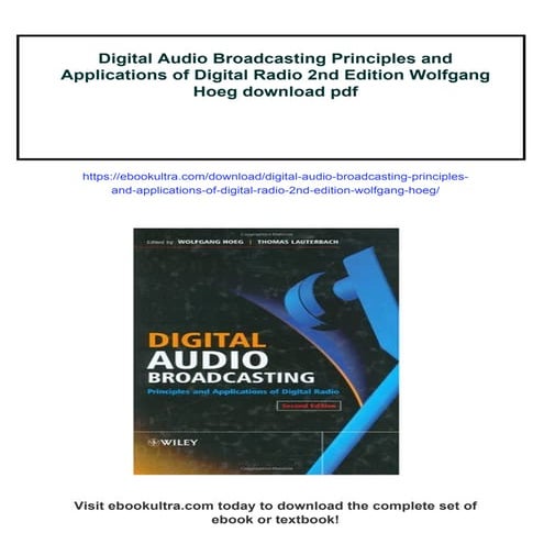 Digital Audio Broadcasting Principles and Applications of Digital Radio 2nd E...