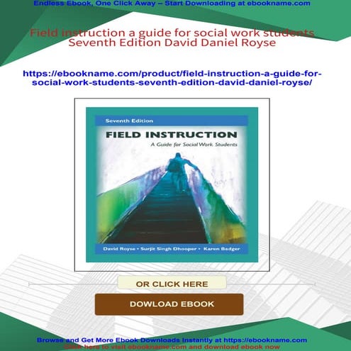 Field instruction a guide for social work students Seventh Edition David Dani...