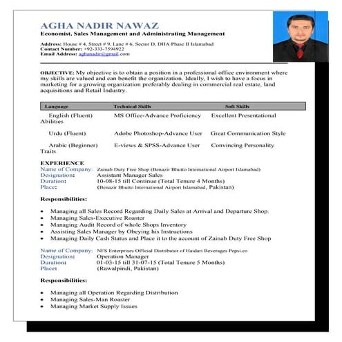 Agha Nadir Resume