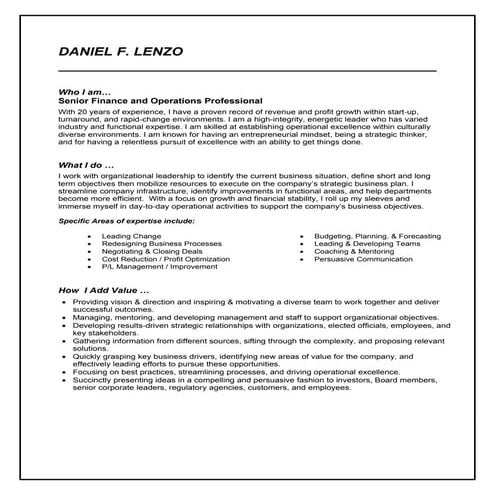 Daniel Lenzo - Brief