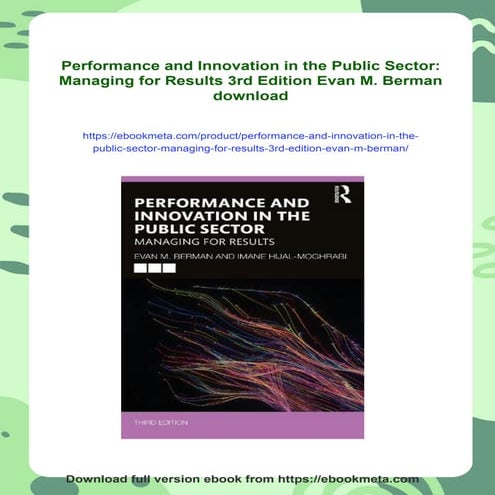 Performance and Innovation in the Public Sector: Managing for Results ...