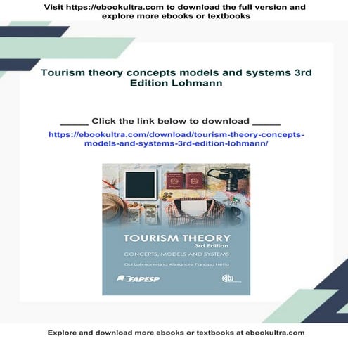 Tourism theory concepts models and systems 3rd Edition Lohmann
