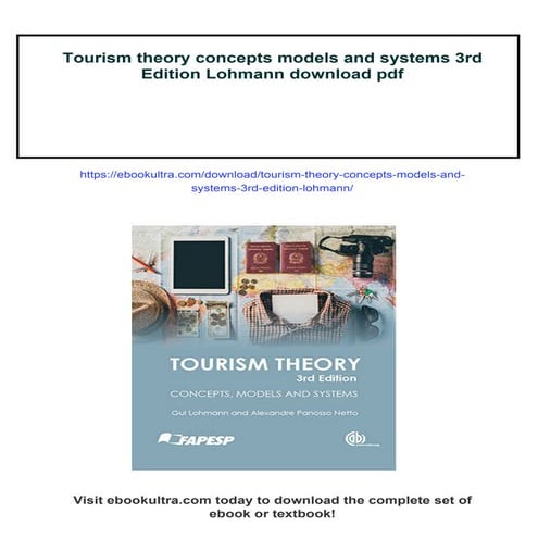 Tourism theory concepts models and systems 3rd Edition Lohmann