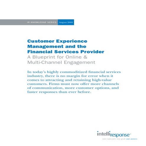 IntelliResponse White Paper Customer Experience and Financial Services
