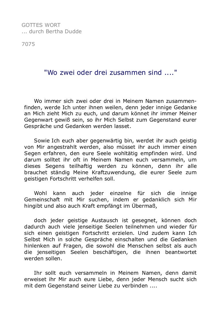 Liedtext Wo Zwei Oder Drei 7075 ''Wo zwei oder drei zusammen sind.''