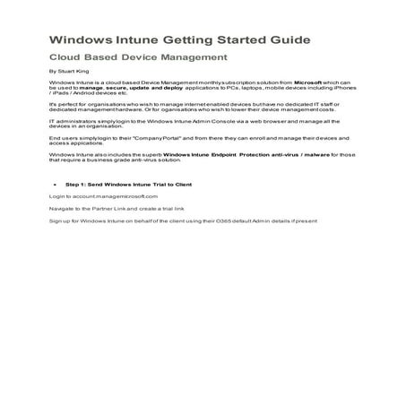 Windows Intune Start to Finish