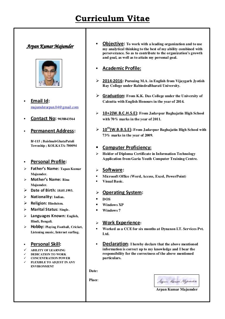 cv with exp scanned pic amp signature final how to write a signature