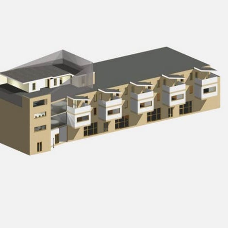 My architectural design for a young hip artist community for film and music, based on affordable and envionrmental building techniques.