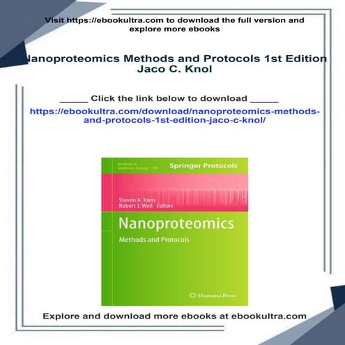 Nanoproteomics Methods and Protocols 1st Edition Jaco C. Knol | PDF