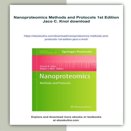 Nanoproteomics Methods and Protocols 1st Edition Jaco C. Knol