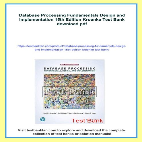 Database Processing Fundamentals Design and Implementation 15th Edition ...
